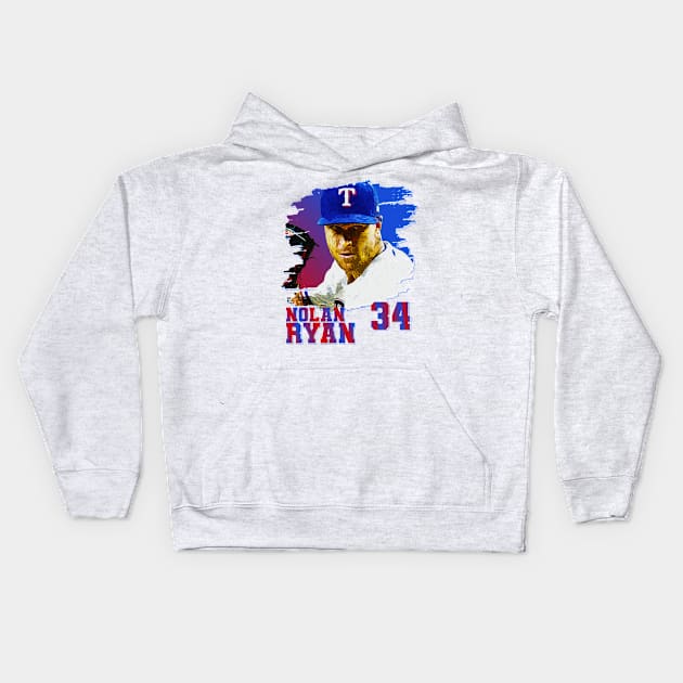 Nolan ryan Kids Hoodie by Aloenalone